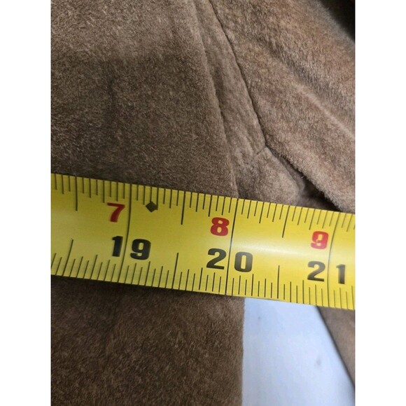 Vtg Context Womens 14 Jacket Y2K Suede Brown Blazer 100% Leather Cowgirl Western - Picture 7 of 8